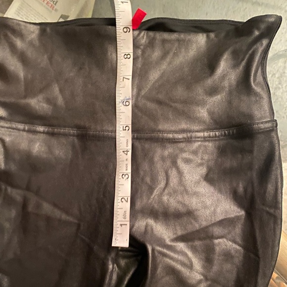 SPANX Black Metallic Faux Leather Lift Core Compression High Waist Leggings M - Picture 15 of 16